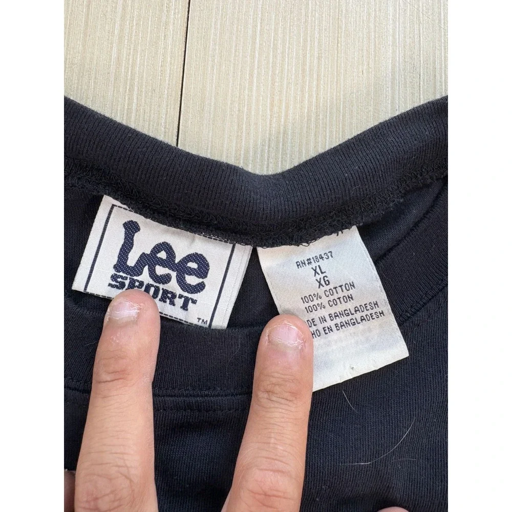 Lee Sport Tank Top Mens XL Navy Blue 100% Cotton Crew Neck Classic Pullover - Picture 2 of 4